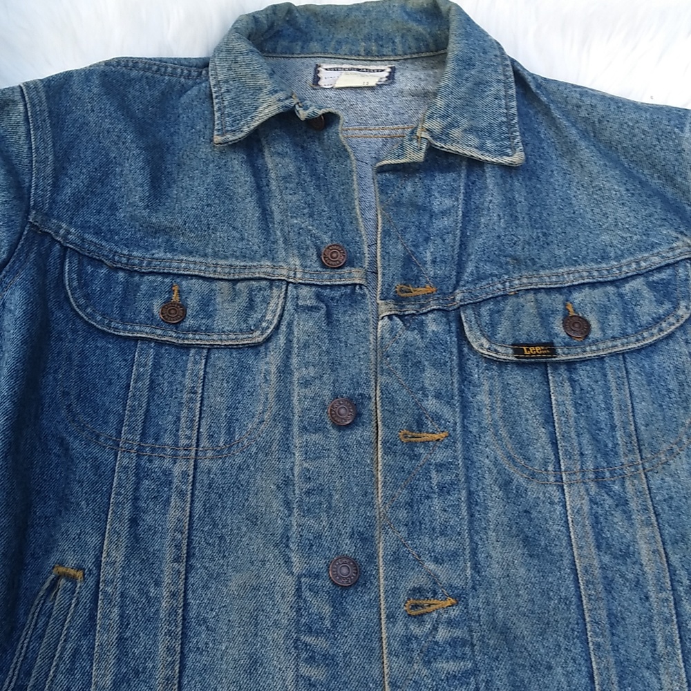 Vintage Lee Denim Jacket Honda Eagle Patch Men's M Jean Trucker - Picture 6 of 10
